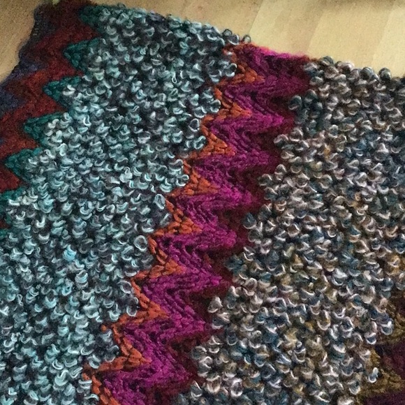 RARE Anthropologie Knit Fringe Kimono Shawl Cape Poncho Free People - Picture 15 of 16